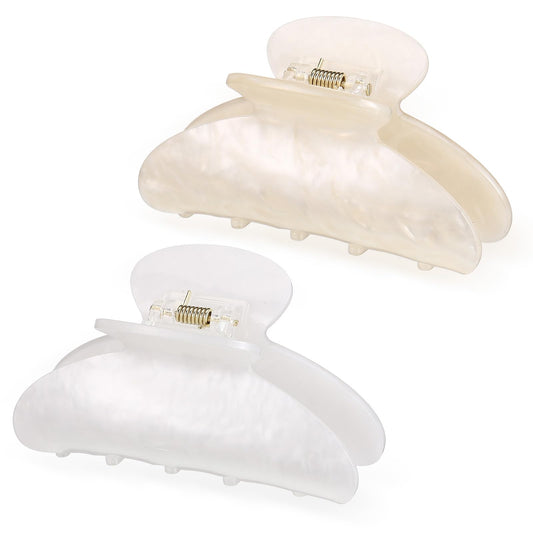 Yuxung front view of two acrylic cherry clips showing style and color benefits