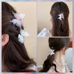 Zanwell pink and white clips on satin showing color pairing and wedding-ready look
