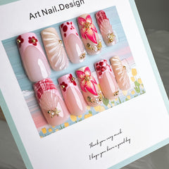 ZASKHLD nails worn on hands with beach outfit demonstrating instant style boost