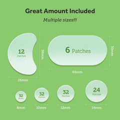 ZATKTK display of six different patch sizes for versatile coverage