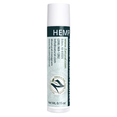 Zatural hemp lip balm stick detail after use showing long-lasting wear benefit