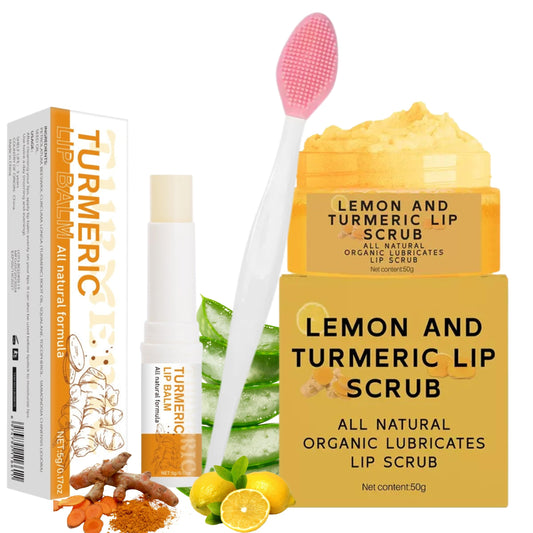 ZBMCYHCXH front packaging showing the turmeric lip set and travel benefit