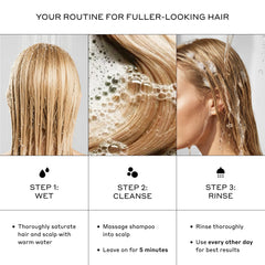 Zenagen Revolve in use in shower on wet hair offering scalp refreshment benefit