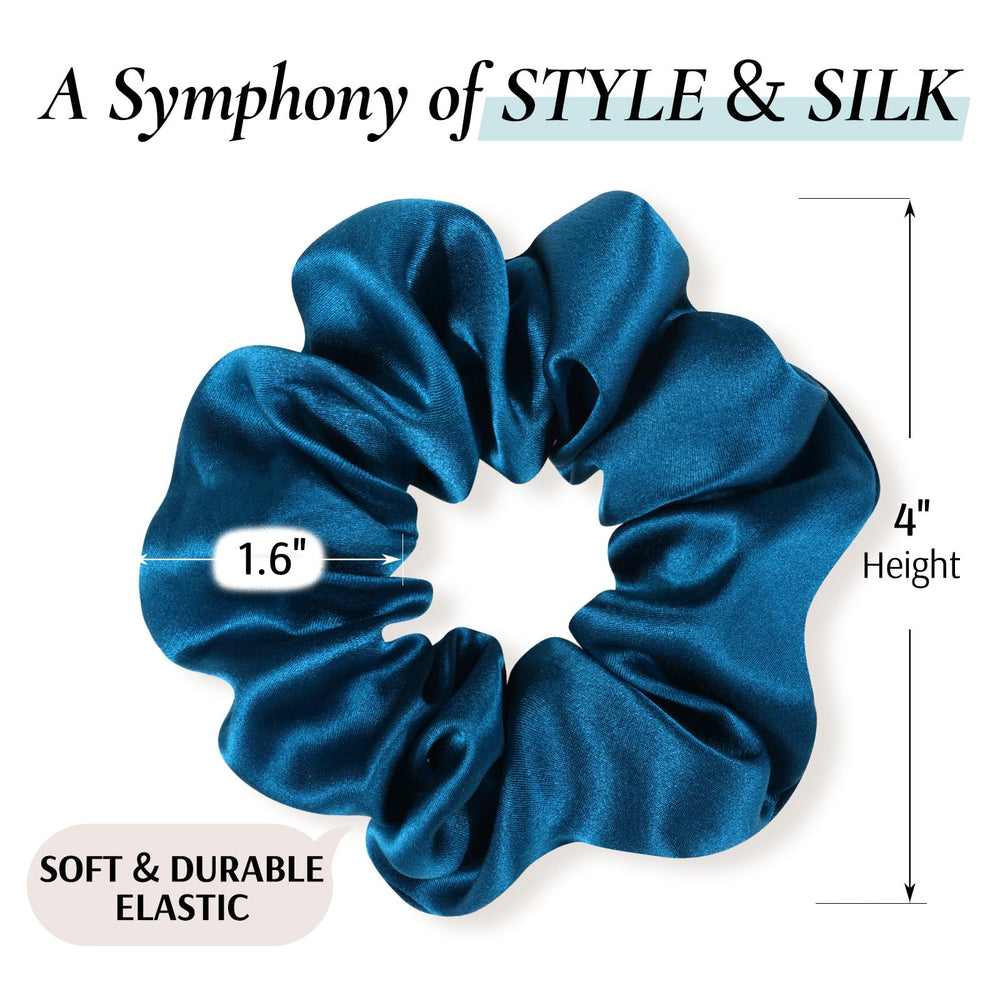 Zenssia scrunchies styled on desk with outfit for an elegant look