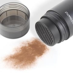 ZENTANMEI hands applying fibers to thinning area for instant volume