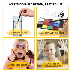 ZENTANMEI compact kit included contents displaying palette, brushes and stencils