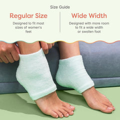 ZenToes model demonstrating heel pocket placement for targeted hydration