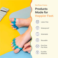 ZenToes worn while relaxing at home to reduce friction and pressure