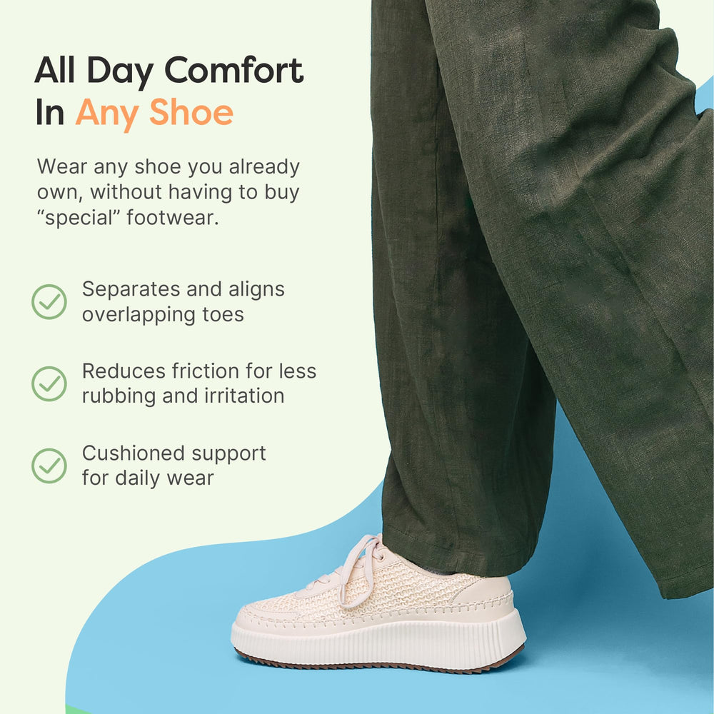 ZenToes on foot next to ruler demonstrating size and fit for users