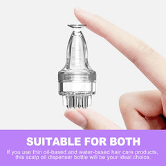 ZeriLion applicator in use on scalp providing mess-free targeted application benefit