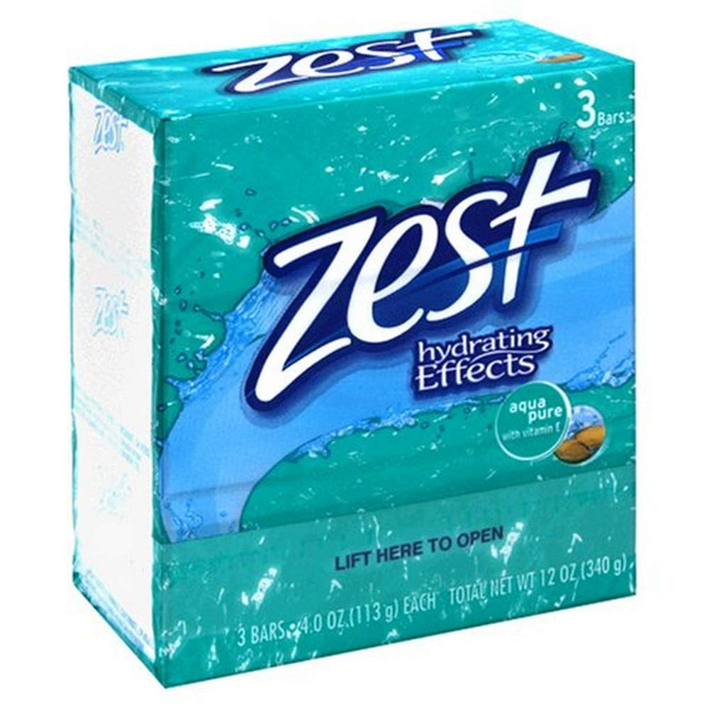 Zest front packaging showing three 4 oz bars and clear labeling for convenient storage