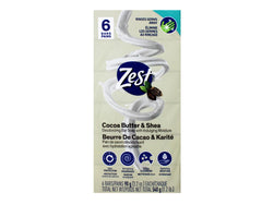 Zest bar front packaging showing six bars and moisturizing benefits