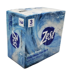 Zest single bar close-up showing texture and edges benefit: visible soap quality