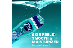 Zest in shower held by user indicating gentle cleansing and everyday use