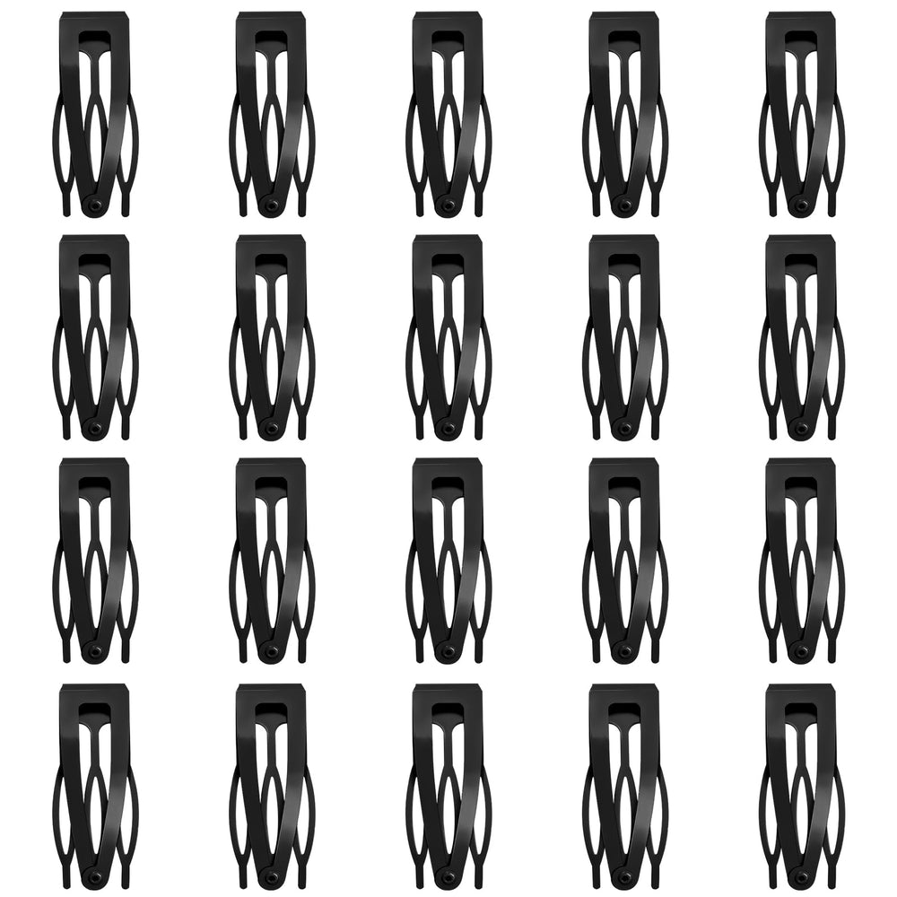 ZGQHZR front view of black clip pack showing quantity and tidy storage benefit