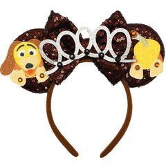 ZHENNAN front view glitter headband showing sparkle and comfortable padded fit