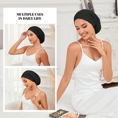 ZHENSILK bonnet with braids demonstrates protection for protective styles