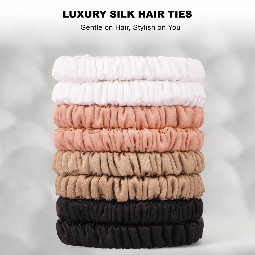 ZHENSILK rose pink scrunchie in a worn ponytail demonstrating gentle hold and polished look