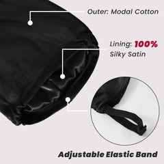 ZHENSILK view of top with six slits, roomy design accommodates large hairstyles