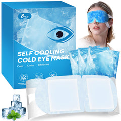 ZHENYEMEI front packaging showing eight sealed cooling eye masks for convenience