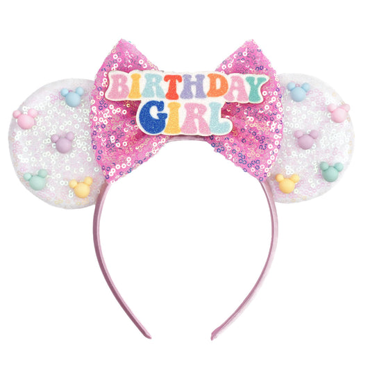 zhezesmila front packaging showing birthday girl headband and colorful bow benefit: clear gift presentation