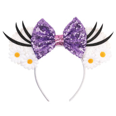 zhezesmila front view showing daisy sequin ears with playful sparkle benefit