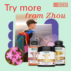 ZHOU Hairfluence bottle on bathroom counter suggesting daily routine benefits