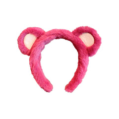 ZHOUMEIWENSP front view rose red headband showing cute ears and snug fit