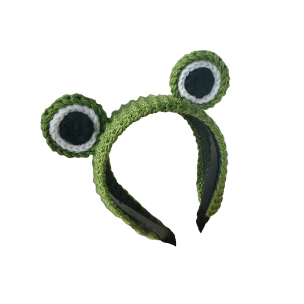 ZHOUMEIWENSP frog headband front view showing cute big eyes and soft plush for comfort