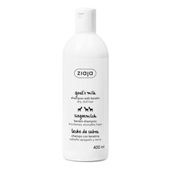 Ziaja keratin-enriched shampoo texture on hand, showing nourishment and smoothing benefit