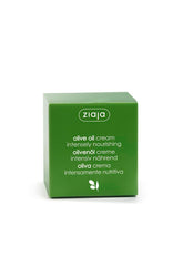 Ziaja cream open texture close-up displaying rich olive-based consistency