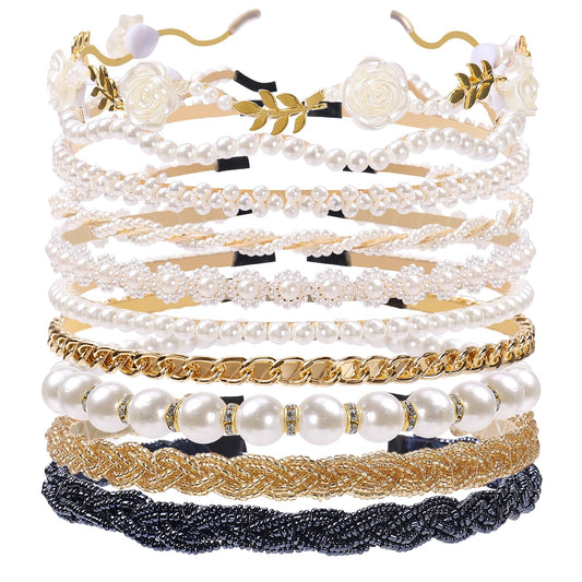 Zifengcer front view of full 10-pack headband set showing variety and convenience