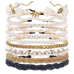 Zifengcer front view of full 10-pack headband set showing variety and convenience