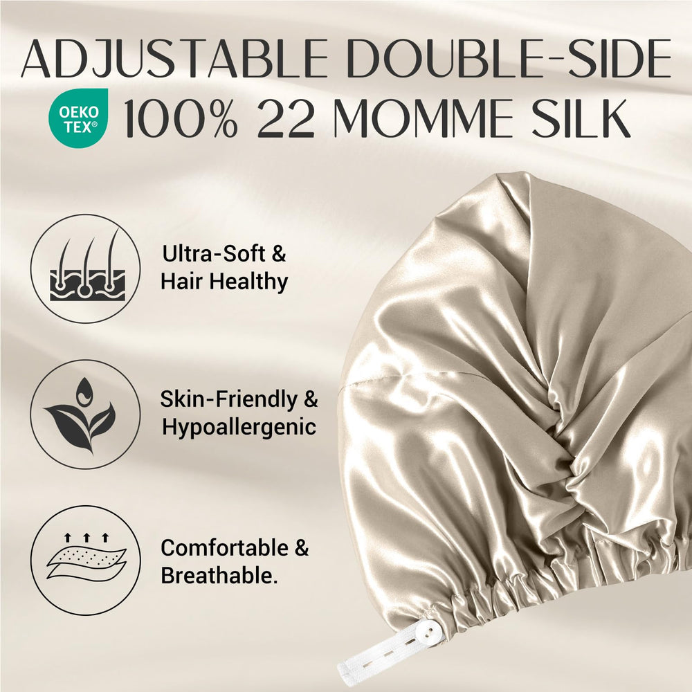 ZIMASILK bonnet interior lining visible, showing smooth silk for less friction