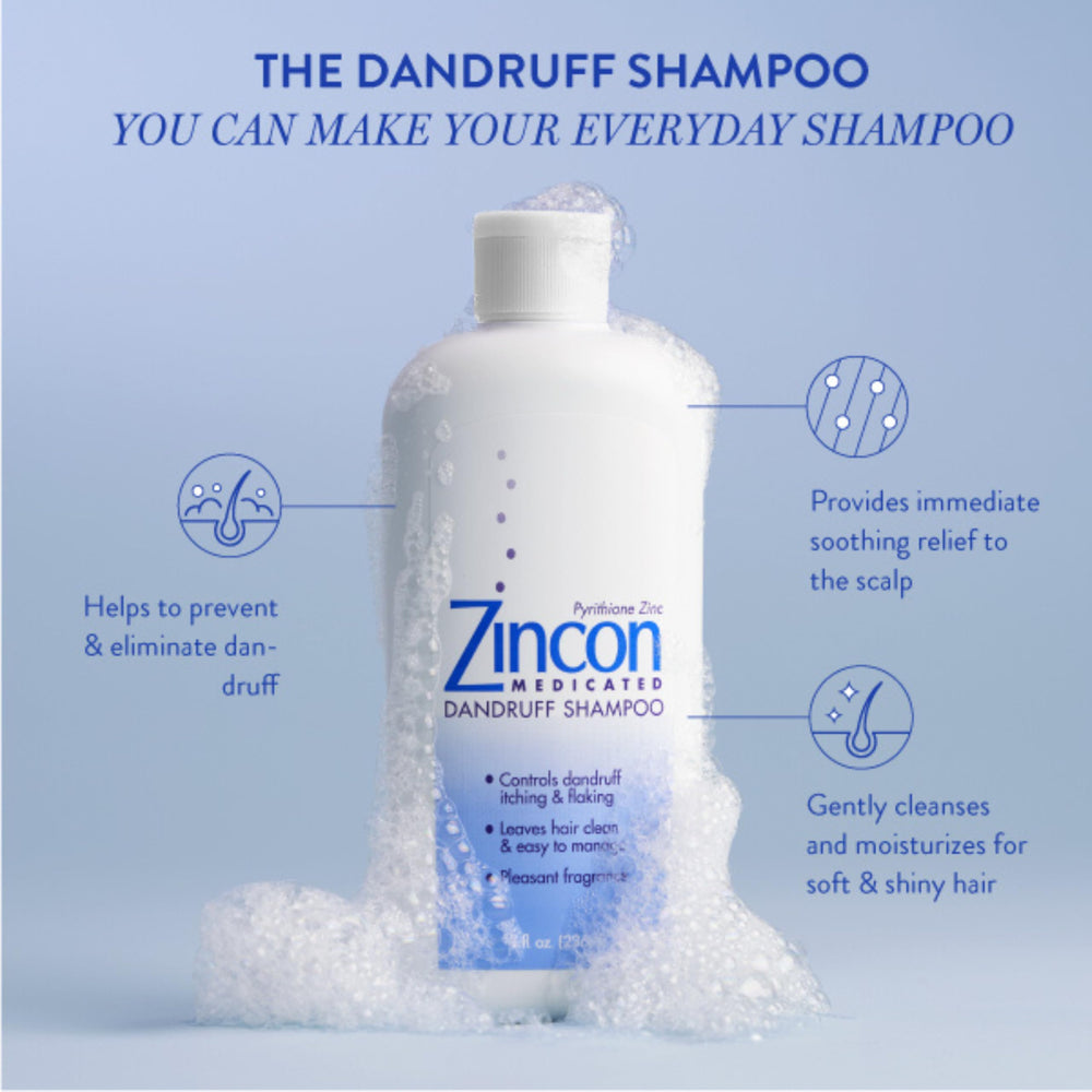 ZINCON creamy lather texture illustrating gentle cleansing and effective flake removal