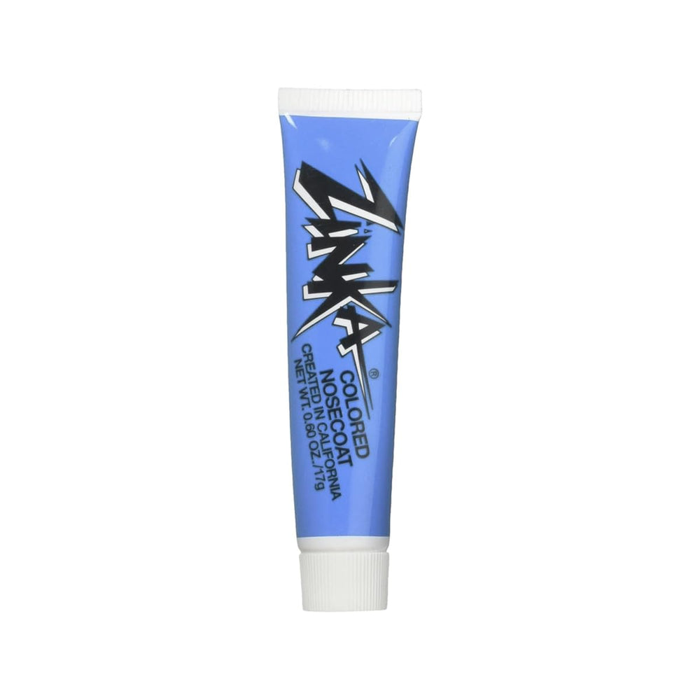 Zinka blue front tube showing brand and bold colored sunblock protection