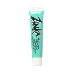 Zinka teal tube front view showing compact sunblock packaging and portability