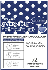 ZITLABS front packaging showing pack of 72 patches and branding benefit protection