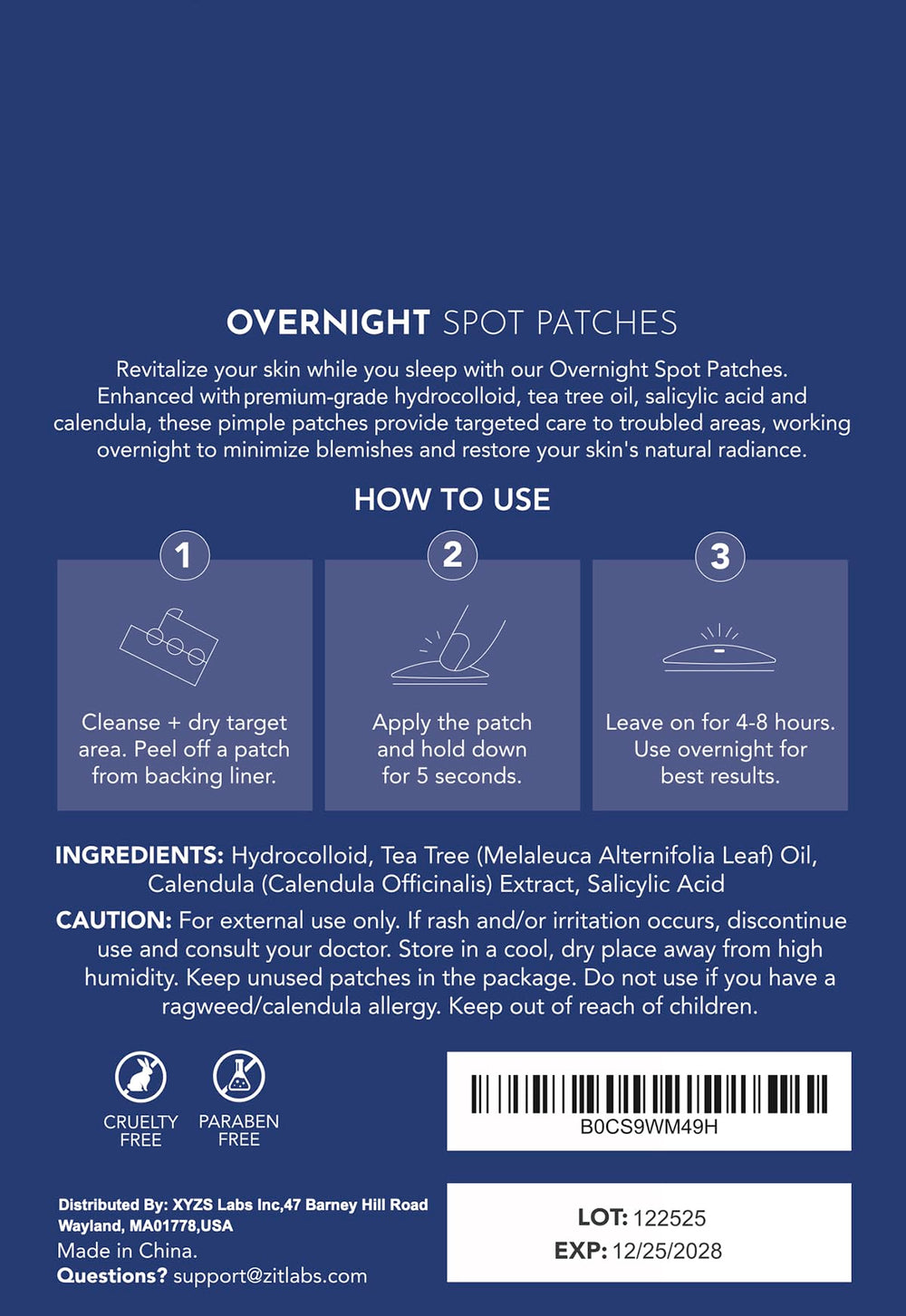 ZITLABS close-up texture of hydrocolloid patch showing thin discreet coverage