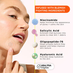 ZitSticka patch applied on cheek, discreet protection and targeted blemish treatment
