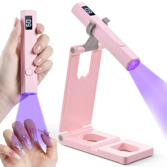 Ziumrw front view of pink mini lamp showing compact design and quick curing