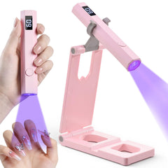 Ziumrw front view of pink mini lamp showing compact design and quick curing