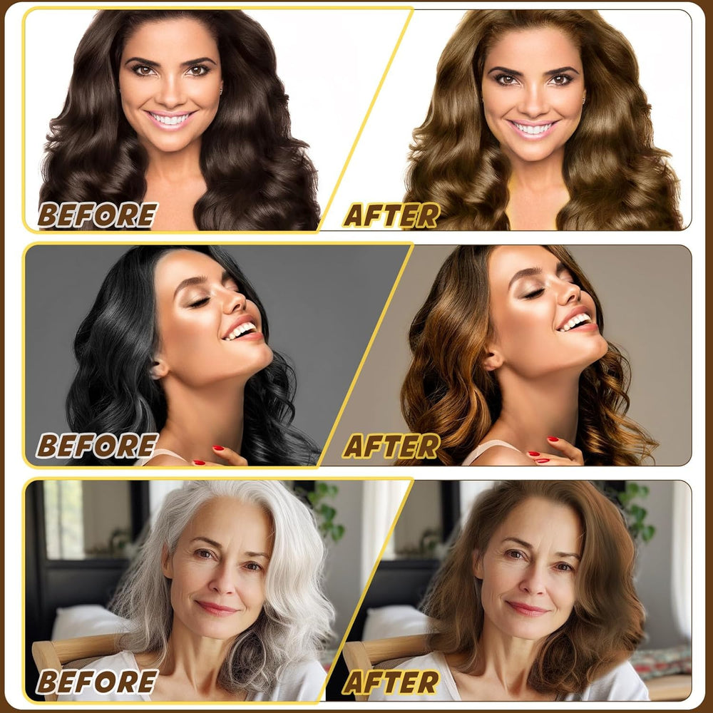ZIXSIRP before and after photo showing gray coverage and natural chestnut result