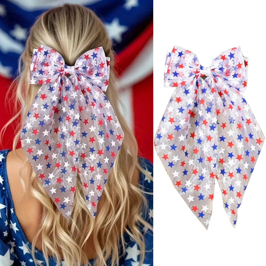 ZJHGDR front view patriotic bow showing color contrast and festive look