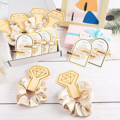 Zkptops bridal party wearing matching clips and scrunchies for cohesive look