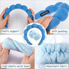 Zkptops headband in use during face wash demonstrating hair protection benefit
