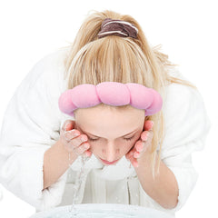 Zkptops lifestyle bathroom setup with headband and skincare items for routine