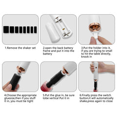 ZLMONDEE shaker operating on eyelash glue tube illustrating smooth glue re-suspension