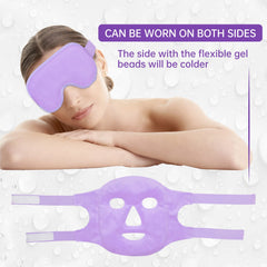 ZNÖCUETÖD face mask on model providing cold therapy and comfort
