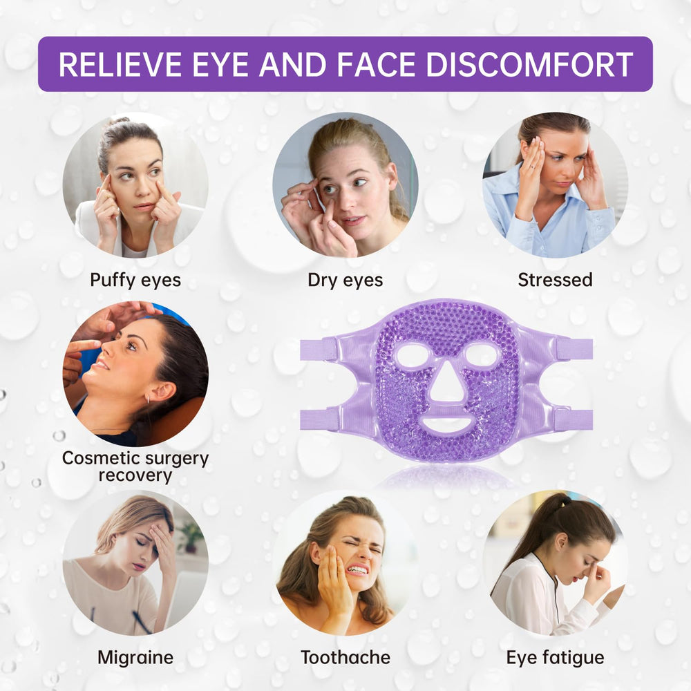 ZNÖCUETÖD mask worn by model offering soothing facial compression